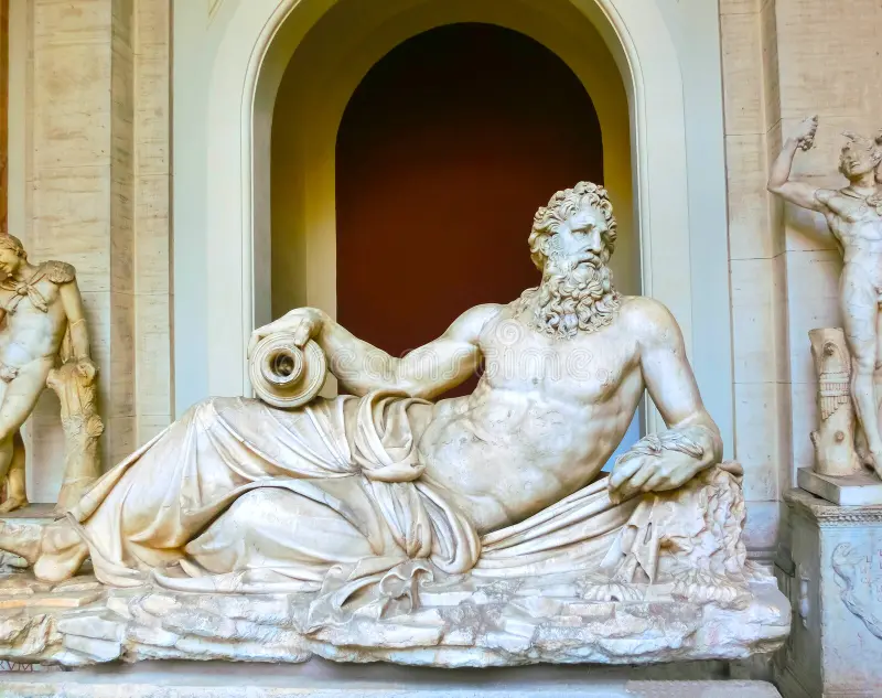 Reclining marble river god, Vatican Museums