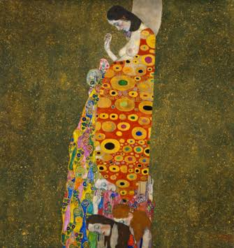 Gold-patterned figure of Hope
